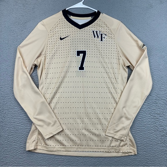 Wake Forest Jersey Womens Medium Gold Demon Deacon‎ Sports Nike Polyester #7 ACC - Picture 1 of 12